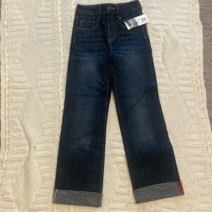 High rise straight leg jean